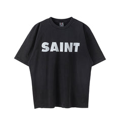 Saint Michael Saint Letter Logo Washed Black Vintage Tee