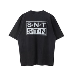 Saint Michael Saint Letter Logo Washed Black Vintage Tee