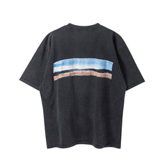 Saint Michael Desert Crucifix Washed Black Vintage Tee