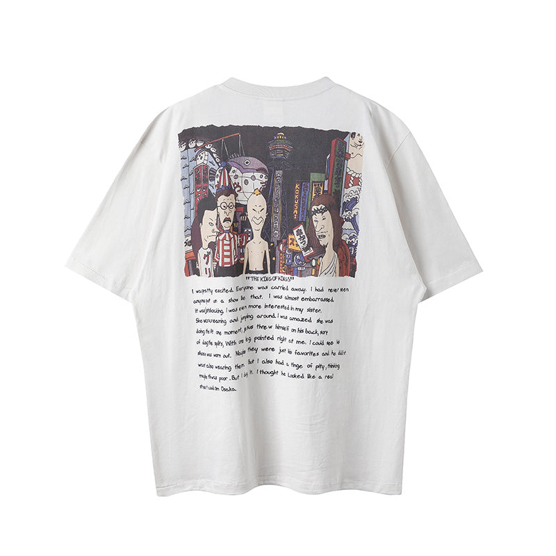 Saint Michael Cartoon Hellfire Cream Vintage Tee