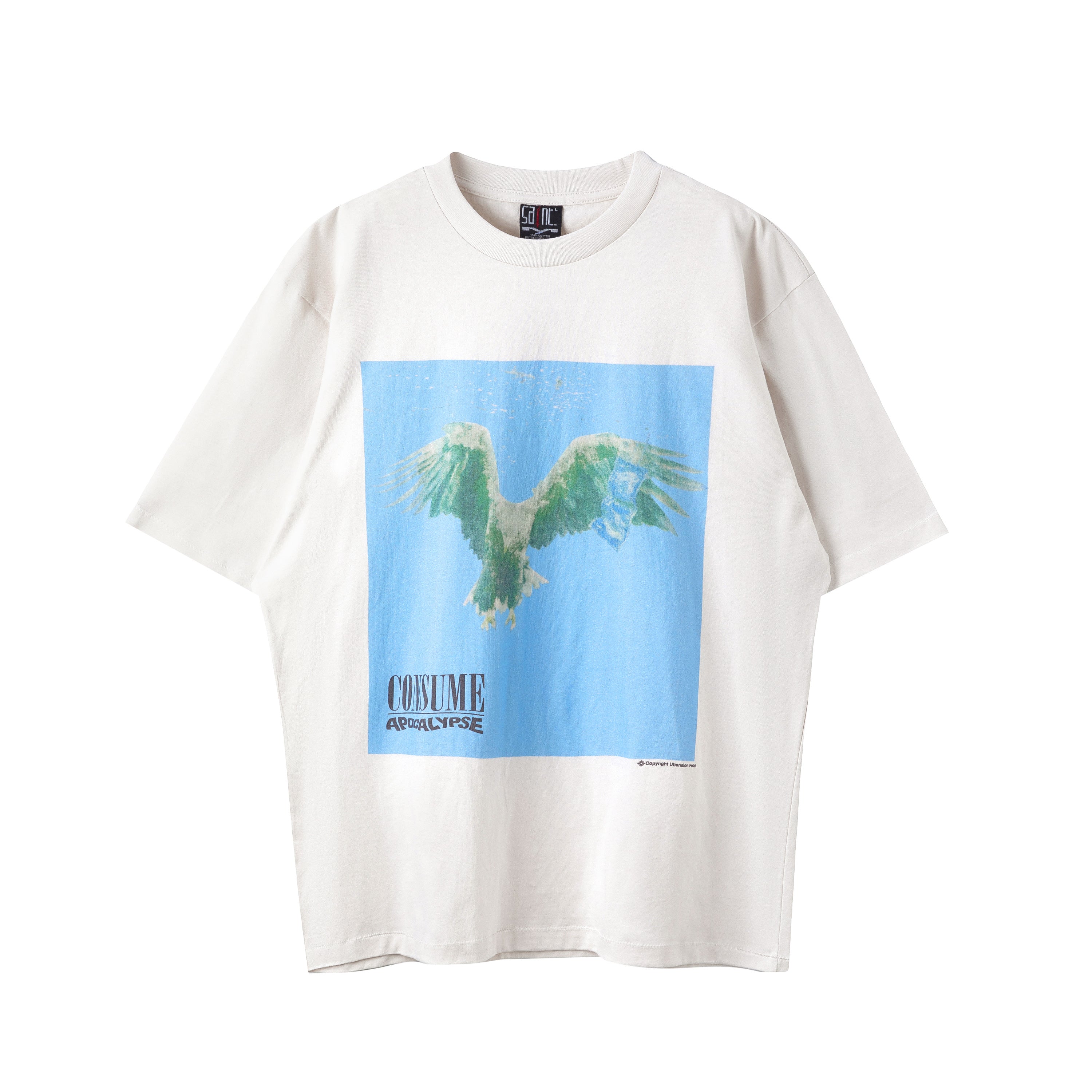 Saint Michael Eagle Nightmare Cream Vintage Tee