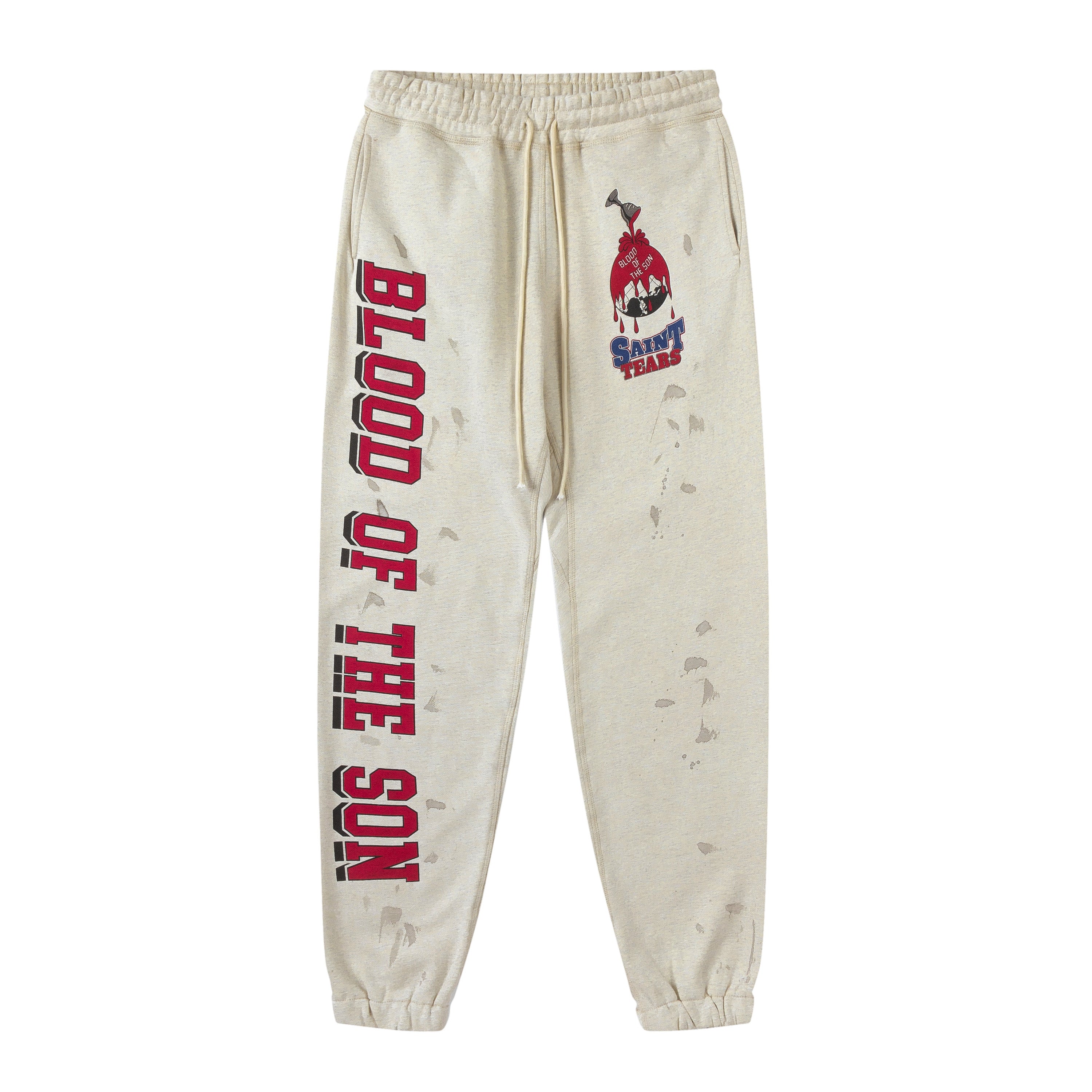 Saint Michael Blood Of The Son Oat Distressed Jogger Pants