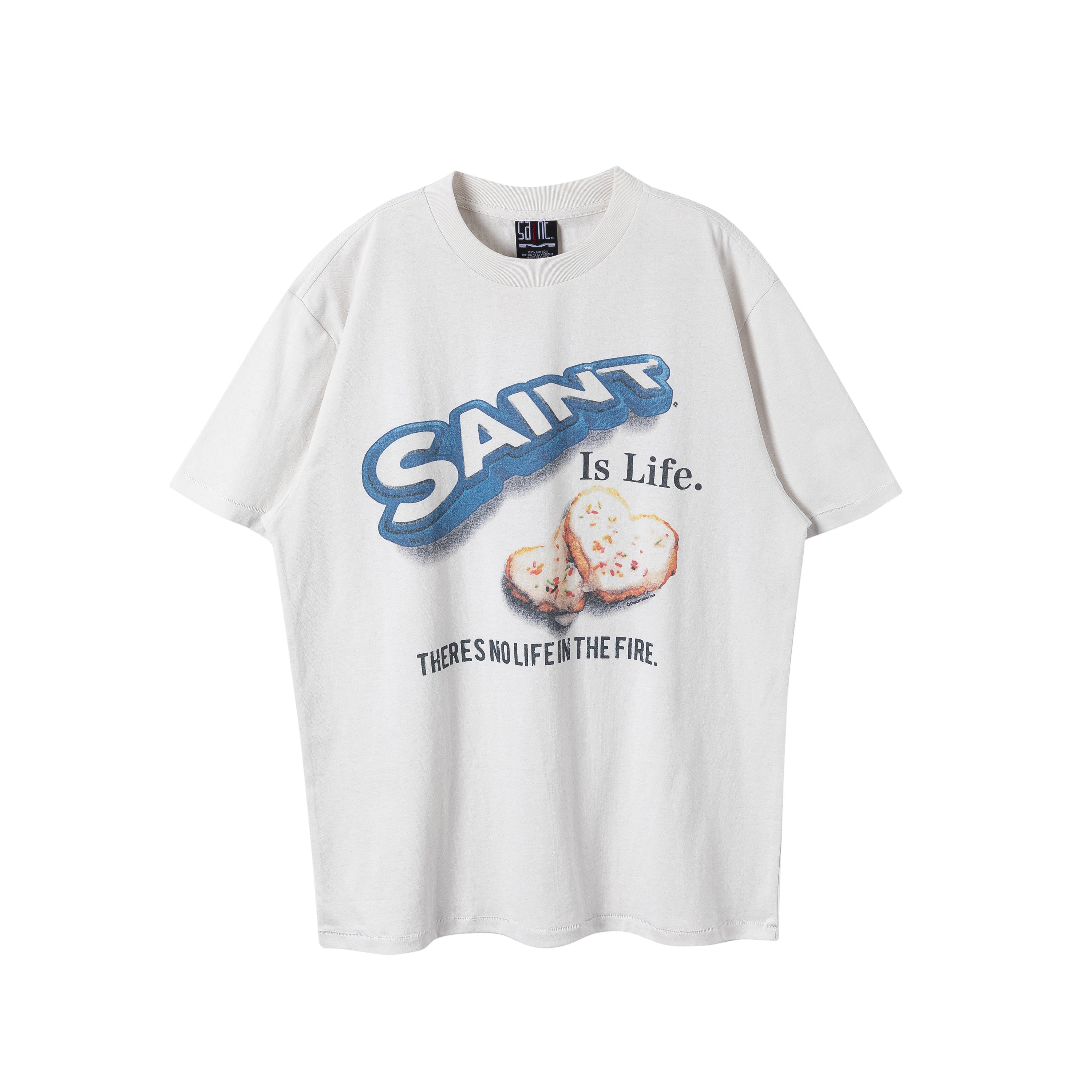 Saint Michael Saint Is Life Cookie Print White Tee