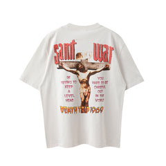 Saint Michael Saint War Death Trip 1969 Vintage Off‑White Tee