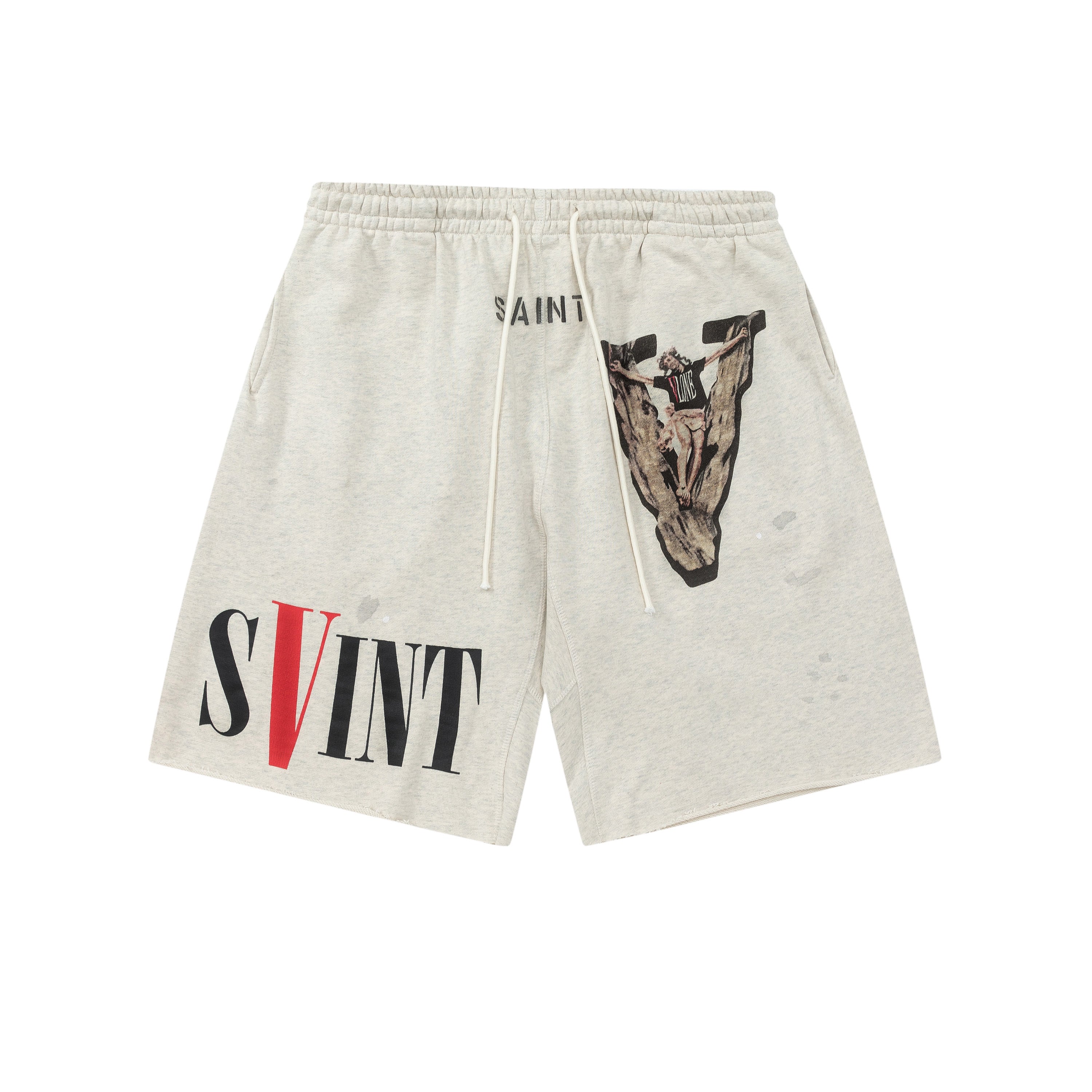 Saint Michael Vintage Figure Print Sweat Shorts