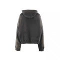 Saint Michael Distressed Zip‑Up Cropped Hoodie Green