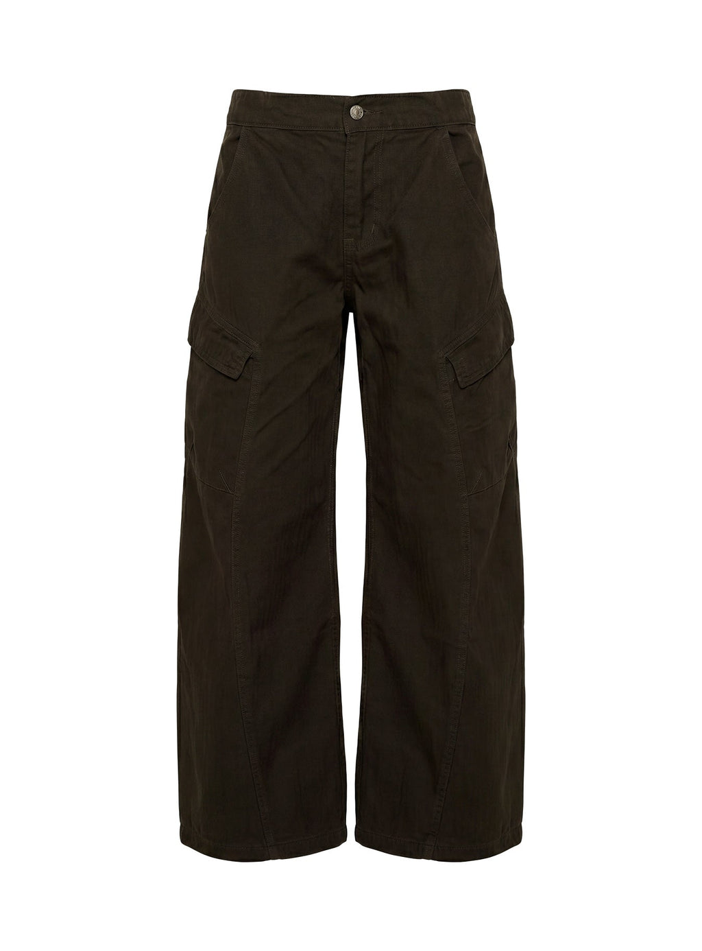 Selective Memory Low Rise Wide Leg Cargo PantszDark Charcoal