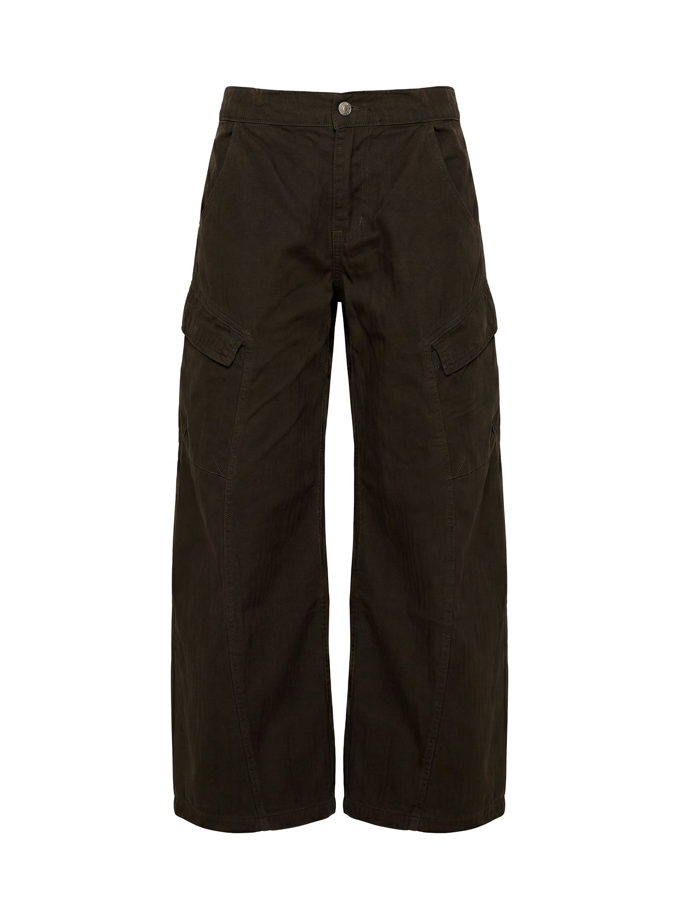 Selective Memory Low Rise Wide Leg Cargo PantszDark Charcoal